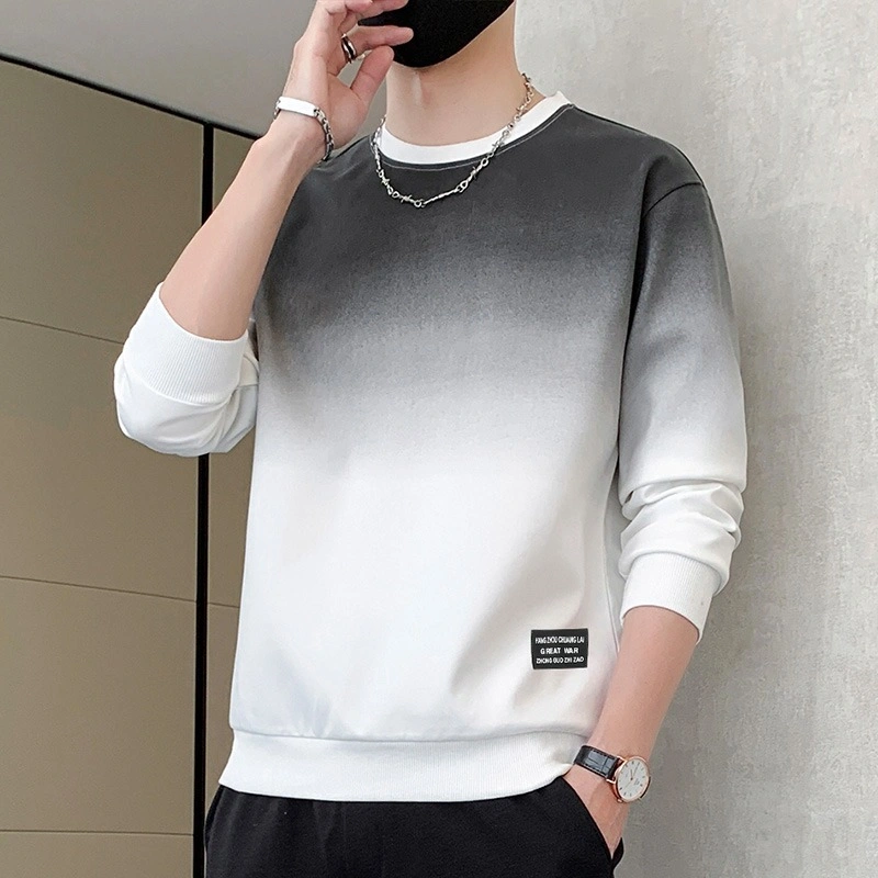Men's Gradient Fleece Hoodie Winter Thickened Big Size Pullover