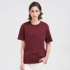 Heavyweight Jersey T-Shirt Men Women Solid Color Crew Neck
