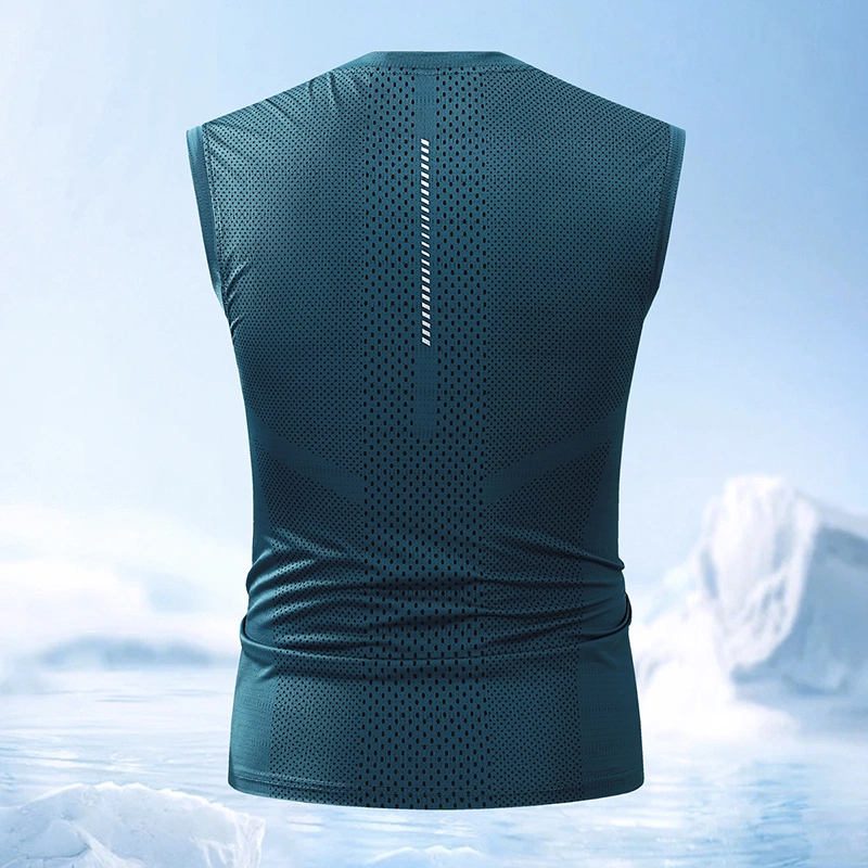 Custom Pattern Men's Ice Silk Tank Top Gym Running Sleeveless T Shirt