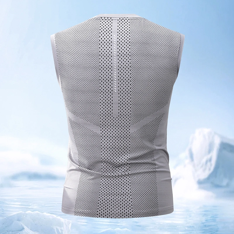 Custom Pattern Men's Ice Silk Tank Top Gym Running Sleeveless T Shirt