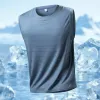 Custom Pattern Men's Ice Silk Tank Top Gym Running Sleeveless T Shirt