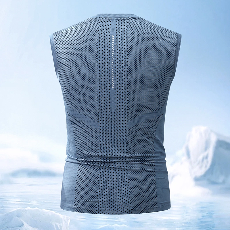 Custom Pattern Men's Ice Silk Tank Top Gym Running Sleeveless T Shirt