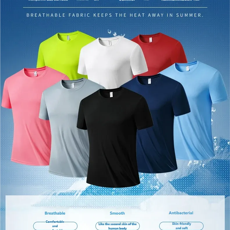 Custom Quick-Dry Ice Silk T-Shirt Men's Summer Running Sports Top