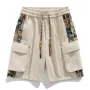 Men's Trendy Embroidered Cargo Shorts Summer Loose Fit 5-Inch Shorts