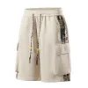 Men's Trendy Embroidered Cargo Shorts Summer Loose Fit 5-Inch Shorts