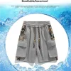 Men's Trendy Embroidered Cargo Shorts Summer Loose Fit 5-Inch Shorts
