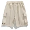 Men's Trendy Embroidered Cargo Shorts Summer Loose Fit 5-Inch Shorts