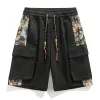 Men's Trendy Embroidered Cargo Shorts Summer Loose Fit 5-Inch Shorts
