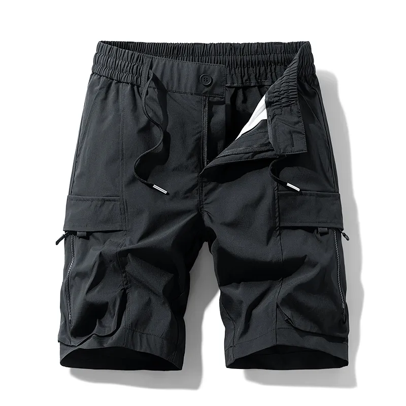 Men's Ice Silk Cargo Shorts – Multi-Pocket Trendy Utility for Street & Light Sport