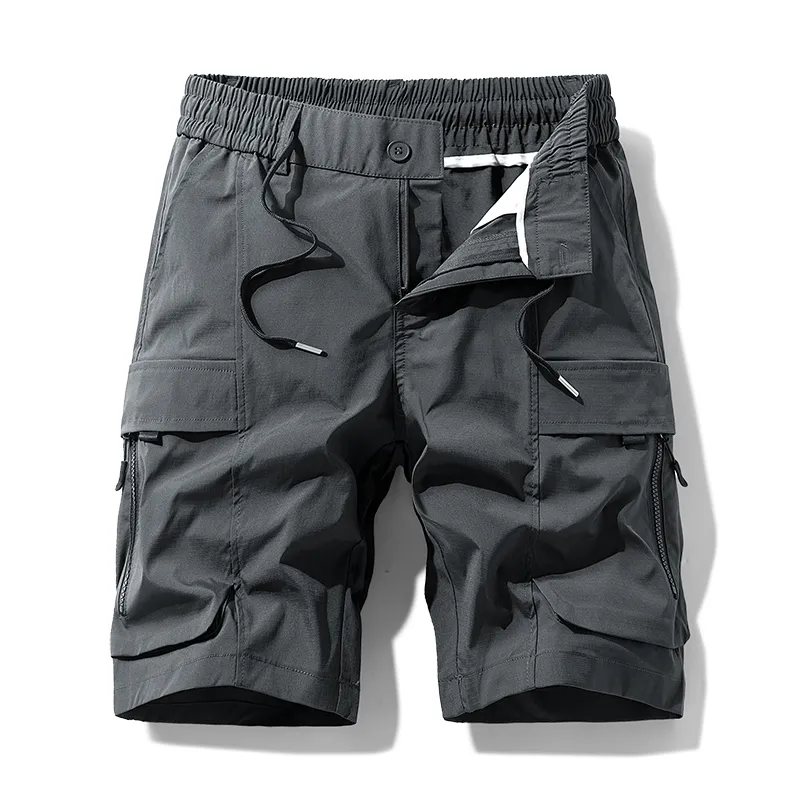 Men's Ice Silk Cargo Shorts – Multi-Pocket Trendy Utility for Street & Light Sport
