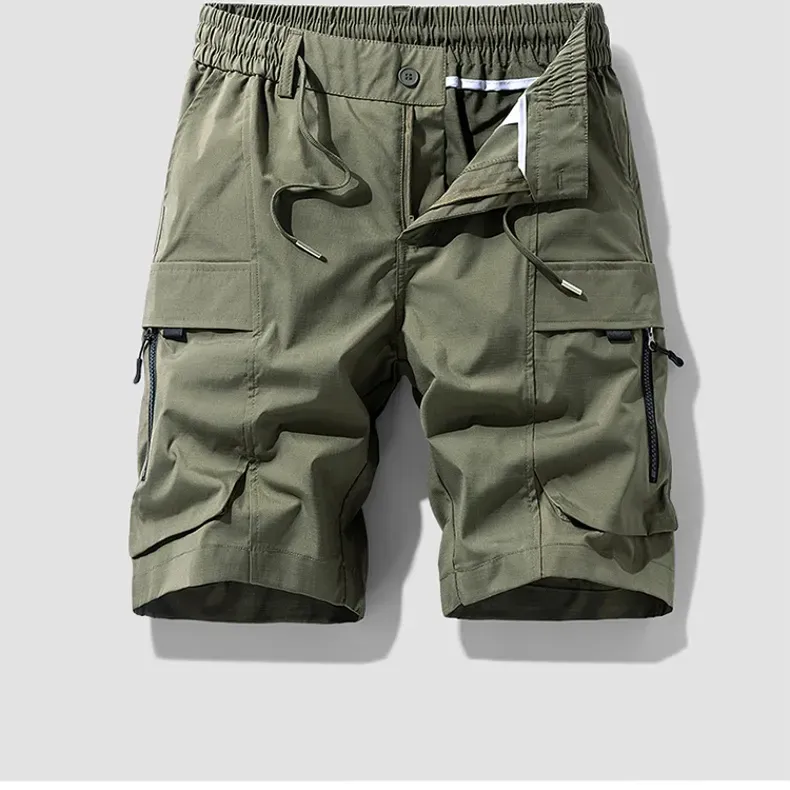 Men's Ice Silk Cargo Shorts – Multi-Pocket Trendy Utility for Street & Light Sport