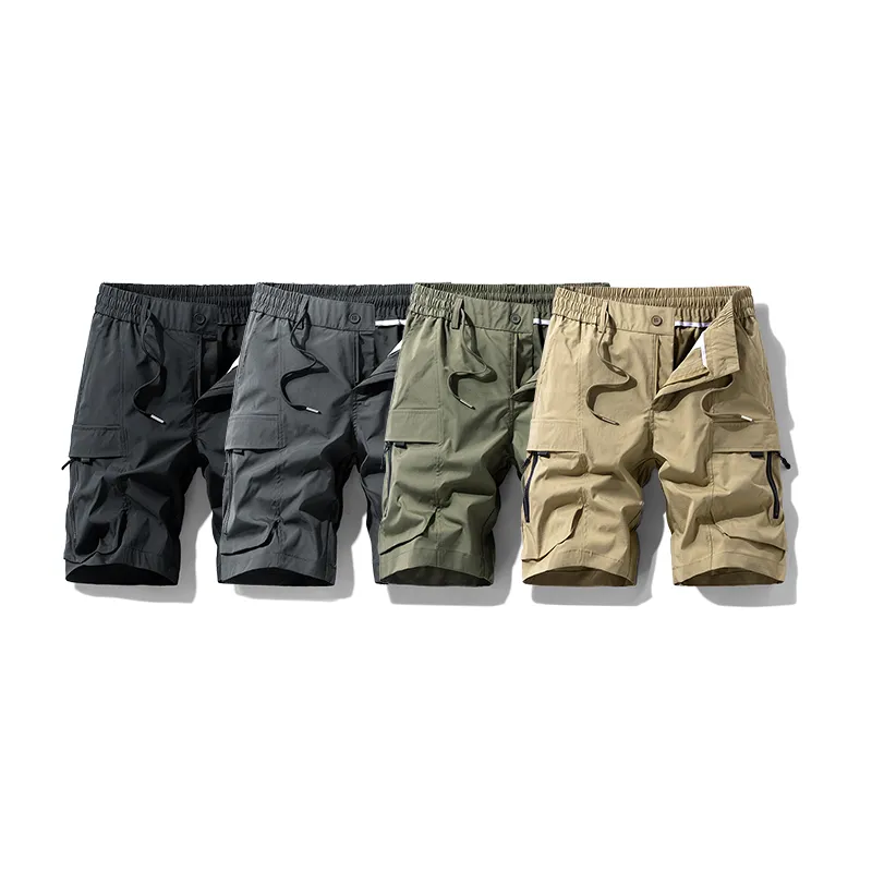 Men's Ice Silk Cargo Shorts – Multi-Pocket Trendy Utility for Street & Light Sport
