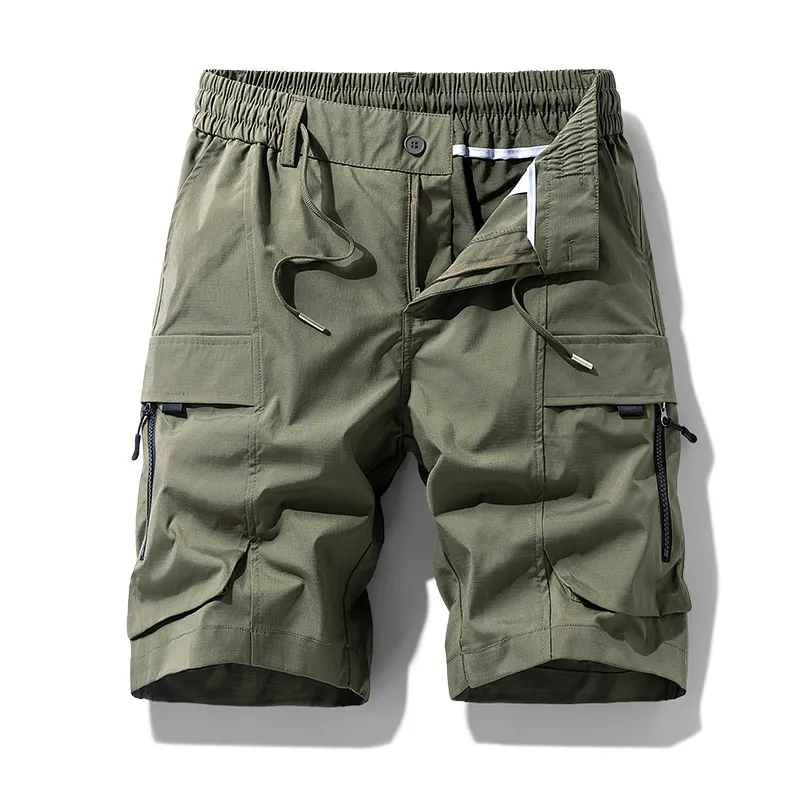 Men's Ice Silk Cargo Shorts – Multi-Pocket Trendy Utility for Street & Light Sport