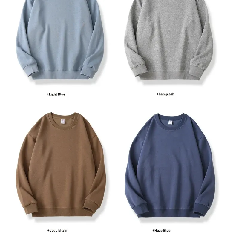 320g Heavyweight Drop Shoulder Crew Neck Sweatshirt – Unisex Blank Cotton