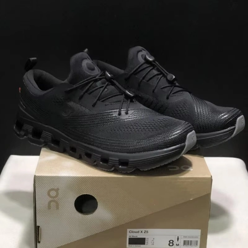 On Running Cloud Shoes Thick Sole Widered Serrated Outsole Lace up Closure Mesh Walking Sneaker