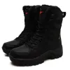Hot Sale New Men's Lace up Fleece High Ankle Boots Indoor Outdoor Warm Waterproof Winter Snow Boots  Couple
