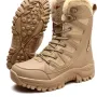 Hot Sale New Men's Lace up Fleece High Ankle Boots Indoor Outdoor Warm Waterproof Winter Snow Boots  Couple