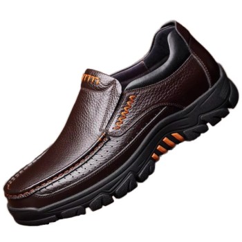 Genuine Leather Men's Casual Loafers Hiking Shoes Slip-On Outdoor Leather Shoes