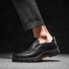Genuine Leather Men's Casual Loafers Hiking Shoes Slip-On Outdoor Leather Shoes