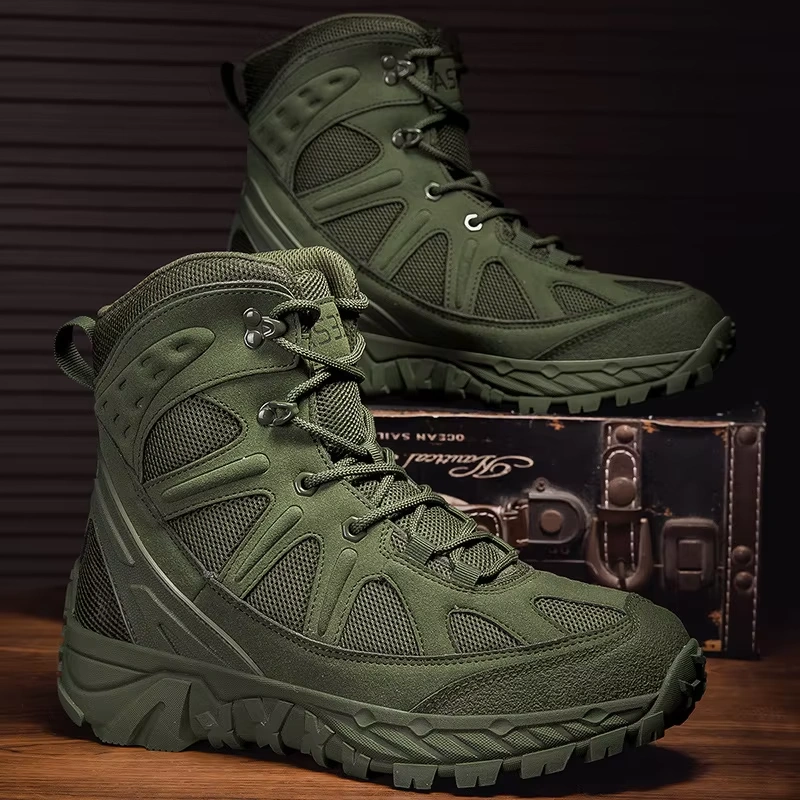 Wholesale New Wave Breathable Waterproof Hiking Shoes Camping Tactical Boots Mens