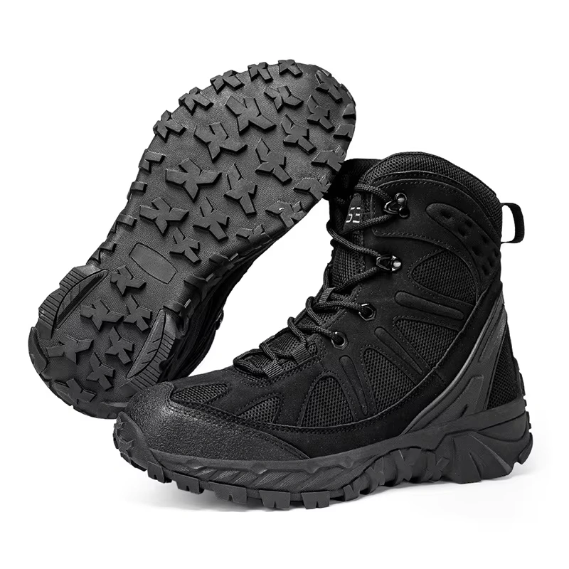 Wholesale New Wave Breathable Waterproof Hiking Shoes Camping Tactical Boots Mens