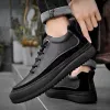Men's Fashion Sneakers Breathable Leather Handmade Loafers Casual Shoes