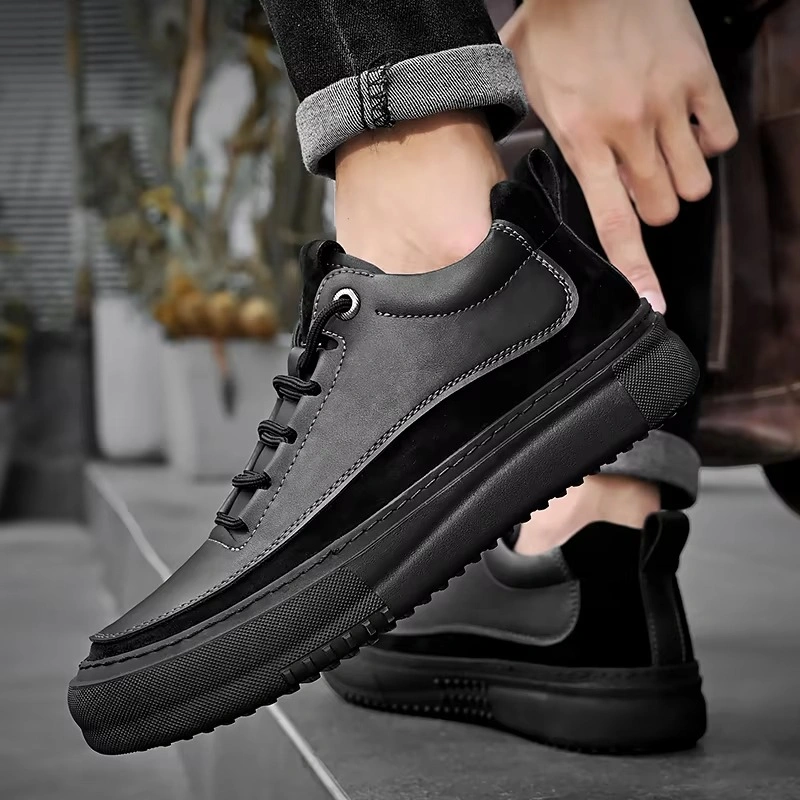 Men's Fashion Sneakers Breathable Leather Handmade Loafers Casual Shoes