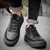 Men's Fashion Sneakers Breathable Leather Handmade Loafers Casual Shoes