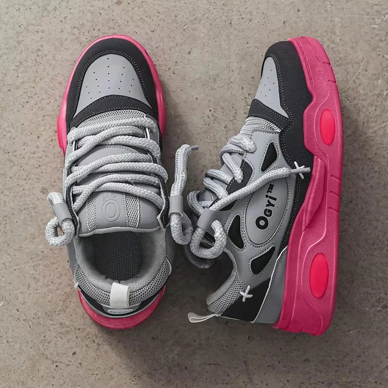 Men's Low Top Thick Sole Casual Shoes Height Increasing Board Shoes