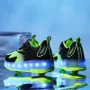 LED Glowing Sneakers Kids Roller Skate Shoes with USB Charging
