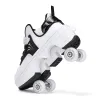 Adjustable 4 Wheel Kids Roller Skate Shoes Retractable Kick Wheels