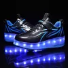LED Roller Sneakers with Retractable Wheels USB Charge Kids Shoes