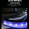 LED Roller Sneakers with Retractable Wheels USB Charge Kids Shoes