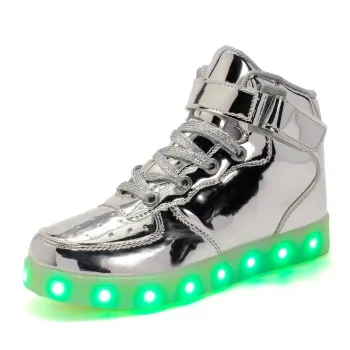 Wholesale High Top LED Light Sport Shoes Men Kids Summer Sneakers