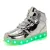 Unisex Gold Glitter Luminous LED USB Skateboard Shoes Party Sneakers