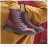 Men Women Martens Boots British Retro Leather High-Top Workwear