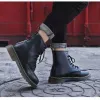 Men Women Martens Boots British Retro Leather High-Top Workwear
