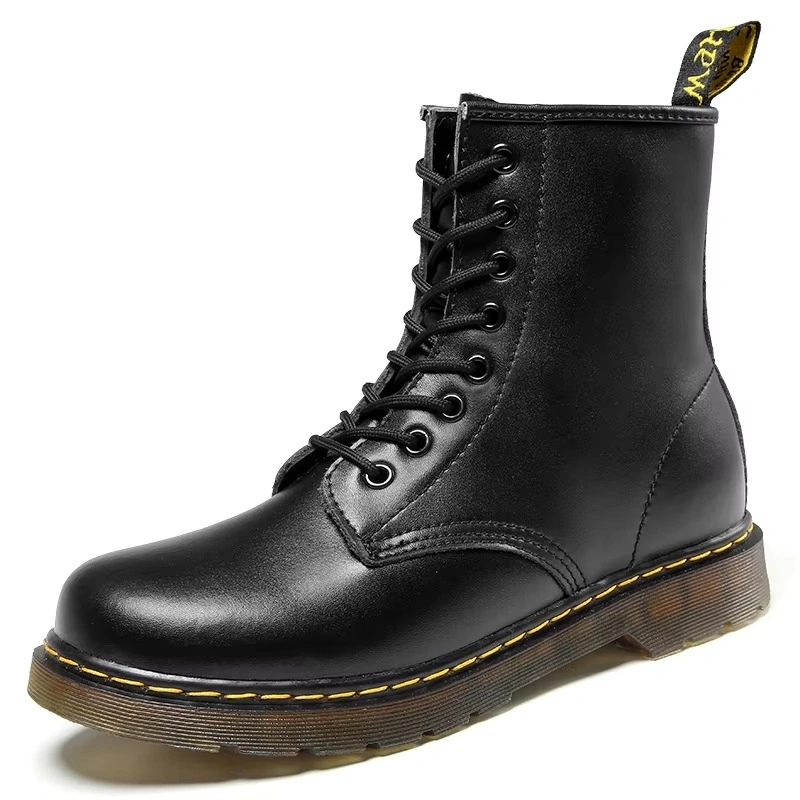Men Women Martens Boots British Retro Leather High-Top Workwear