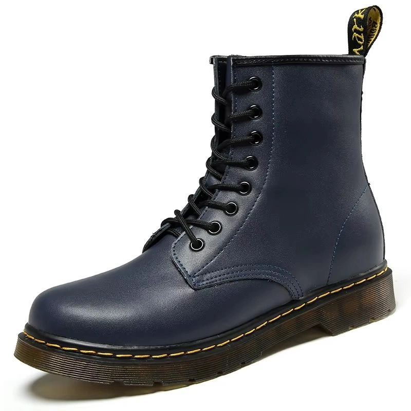 Men Women Martens Boots British Retro Leather High-Top Workwear