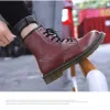 Men Women Martens Boots British Retro Leather High-Top Workwear