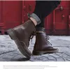 Men Women Martens Boots British Retro Leather High-Top Workwear