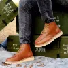 Men's Martens Boots Genuine Leather High-Top Autumn Winter Tooling