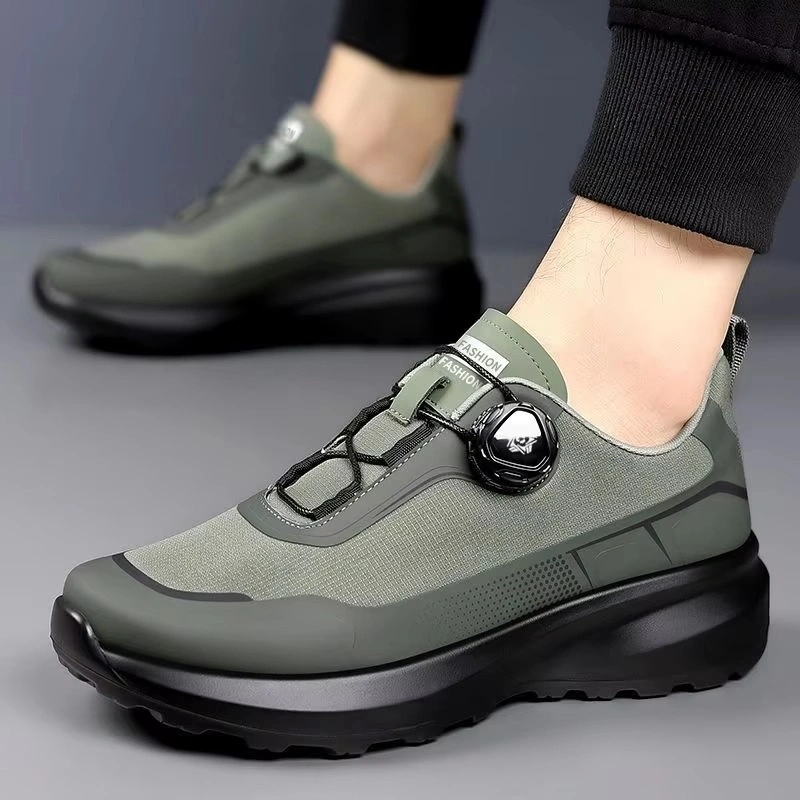 Men's Anti-Slip Thick Sole Dad Shoes Rotating Automatic Lock Hiking