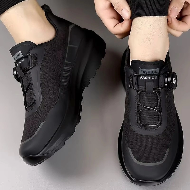 Men's Anti-Slip Thick Sole Dad Shoes Rotating Automatic Lock Hiking
