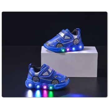 أحذية أطفال جلدية PU مزودة بإضاءة LED، أحذية رياضية للأطفال، أحذية رياضية عصرية غير رسمية