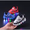 PU Leather Led Lights Children Shoes Kids Sneakers Fashion Casual