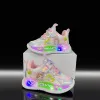 Girls Cartoon Princess Chunky Casual Shoes LED Light Sports