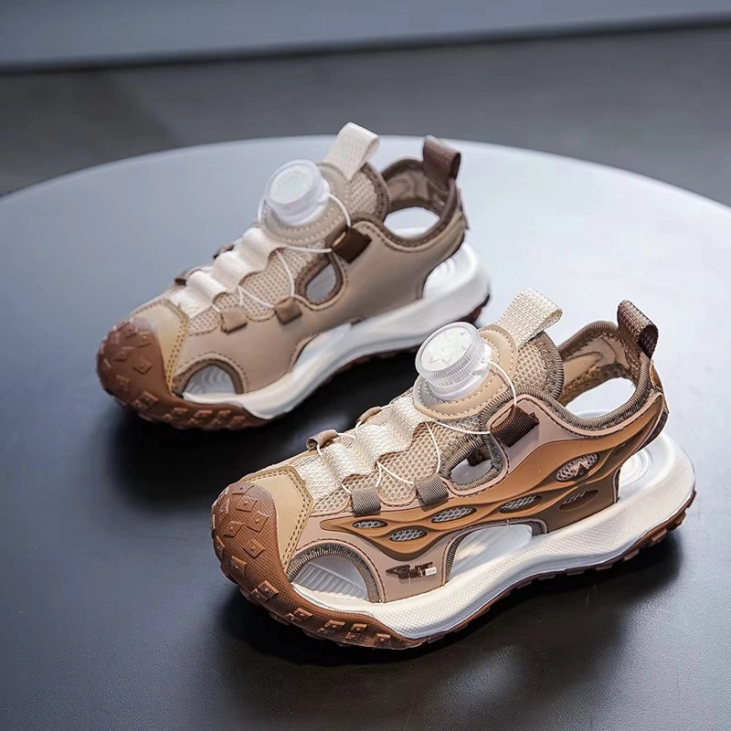 Boys Girls Summer Sandals Closed Toe Quick Lace Outdoor Sports