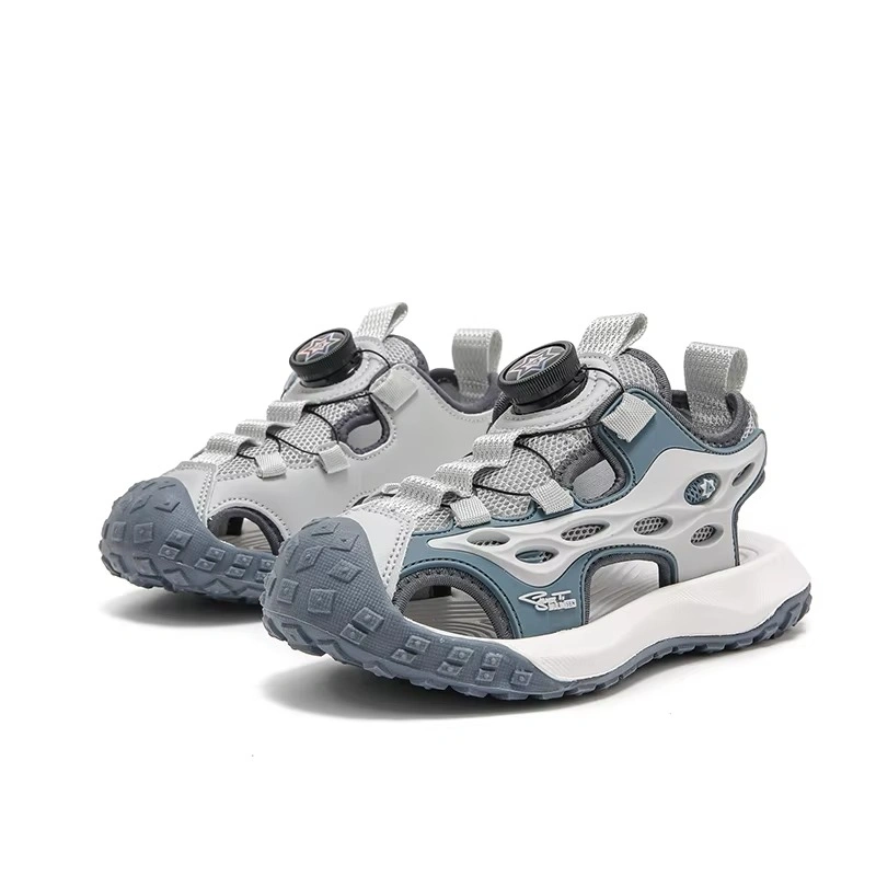 Boys Girls Summer Sandals Closed Toe Quick Lace Outdoor Sports