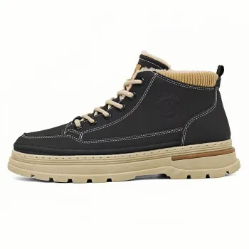 Men's Thickened Warm Snow Boots Slip-On Non-Slip Ankle Martens Style